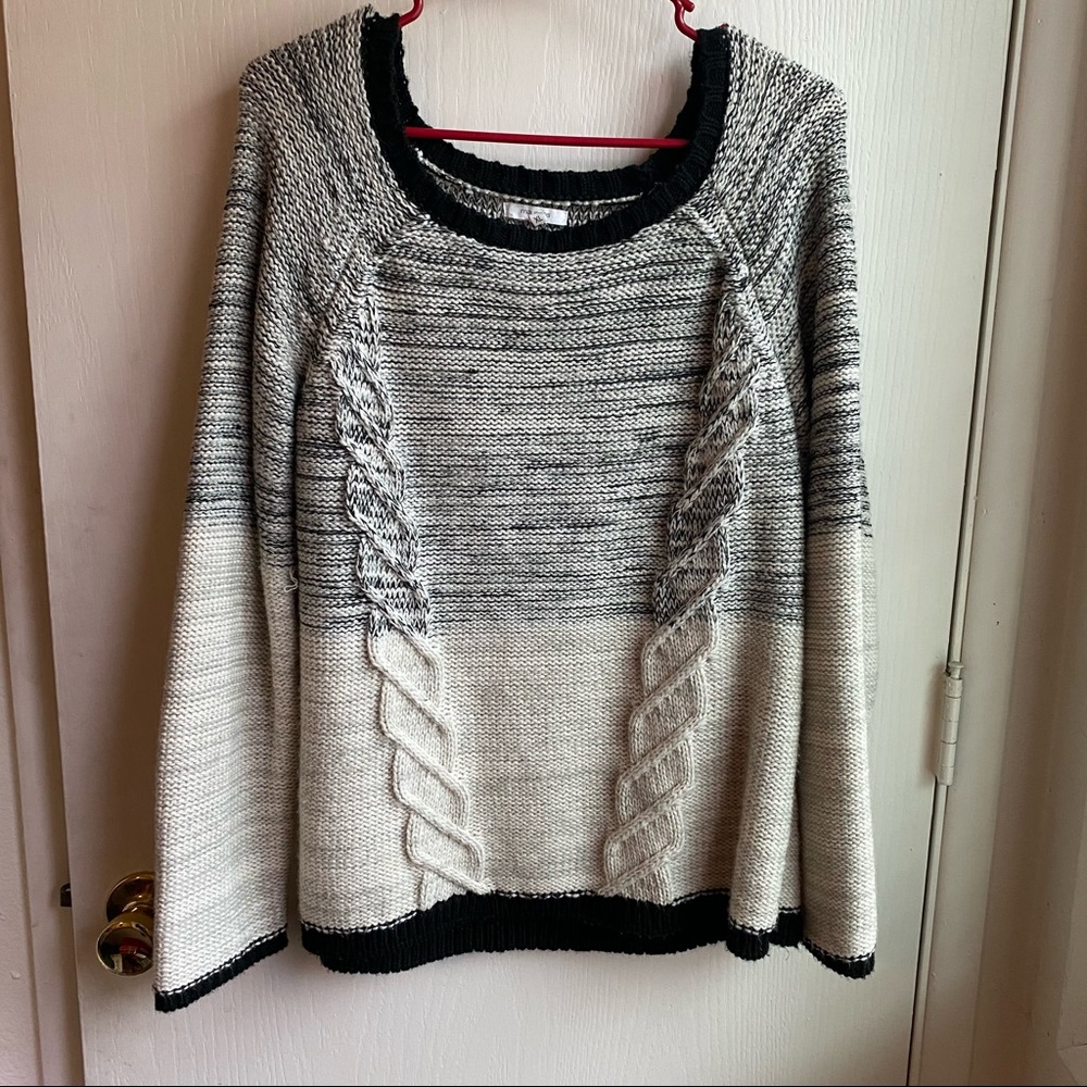 Maurices black and white shimmer cable knit sweater